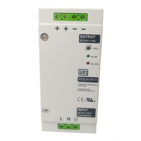 FONTE DE ALIMENTACAO INDUSTRIAL I 24VCC 10A 240W WEG PSS24-W/10 WEG