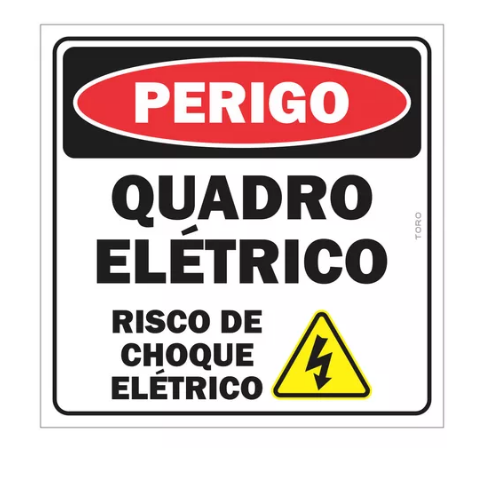 PLACAS PERIGO RISCO CHOQUE ELÉTRICO ELETRICIDADE 15x20CM