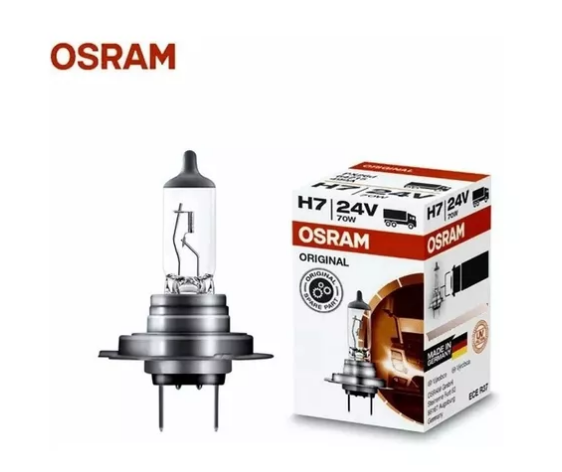 KIT COM 10 LAMP. ORIGINAL H7 24V 70W P/ CAMINHÃO OSRAN