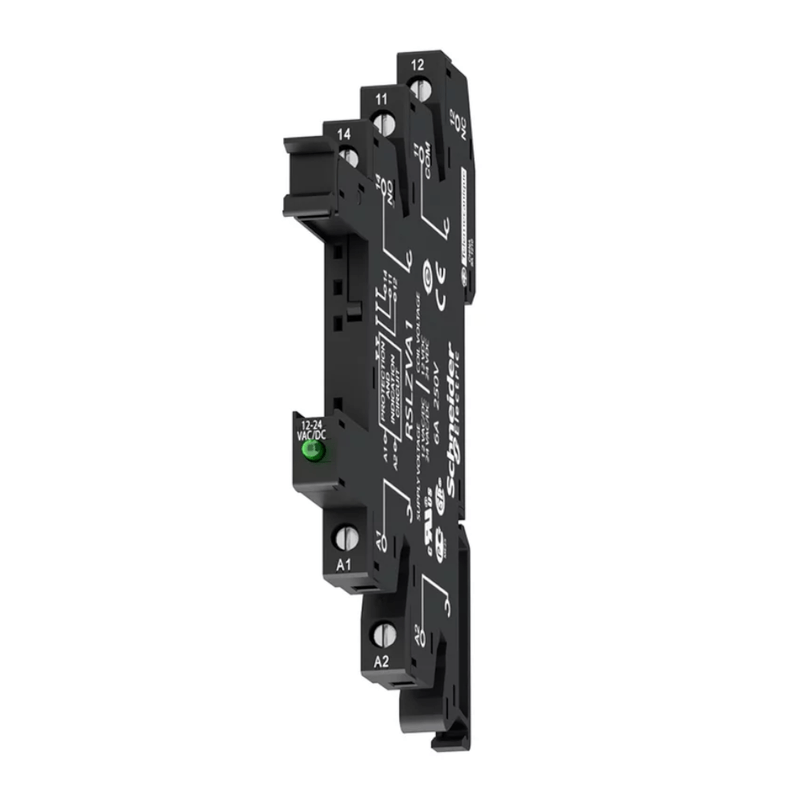 RELÉ INTERFACE POR PLUG-IN 24VCC 6A COM LED 1 REVERSÍVEL RSL1PVBU SCHNEIDER 