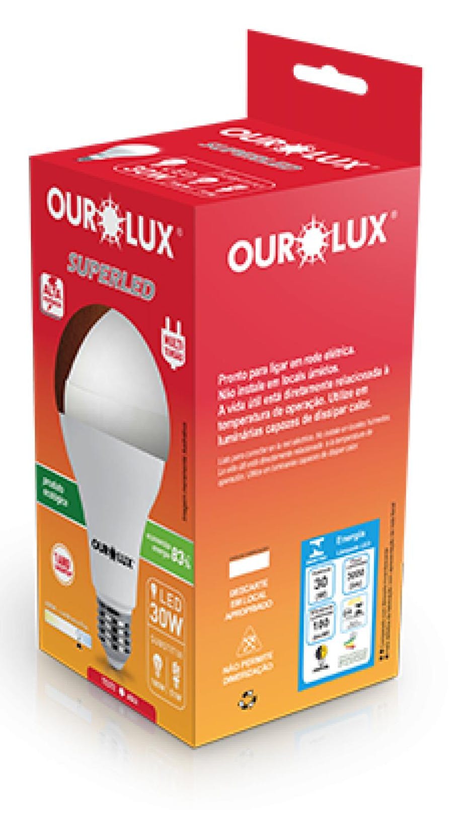 LAMPADA SUPERLED ALTA POTENCIA 20W 2500 LUM E27 OUROLUX REF: 20376 OUROLUX