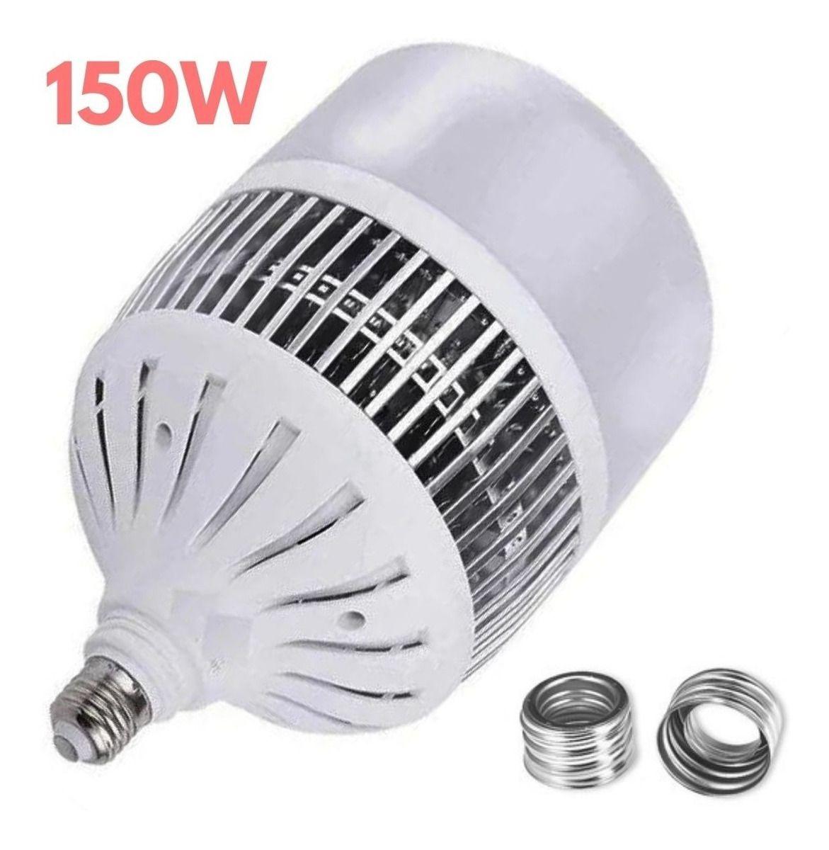 LAMPADA LED SUPER BULBO 150W ALTA POTENCIA COM SOQUETE E27 COM ADAPTADOR E40